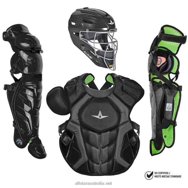 Black All Star 0L6T119 S7 AXIS ADULT CATCHING KIT SOLID COLOR // MEETS NOCSAE