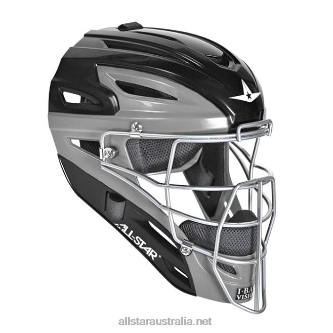 Black All Star 0L6T272 MVP SYSTEM7 CATCHERS HELMET - GRAPHITE TWO-TONE