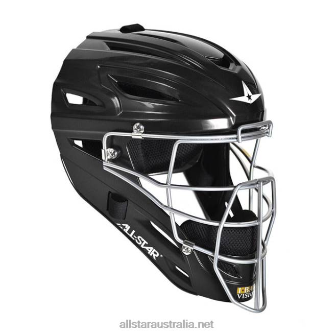 Black All Star 0L6T274 MVP SYSTEM7 CATCHERS HELMET - SOLID GLOSS
