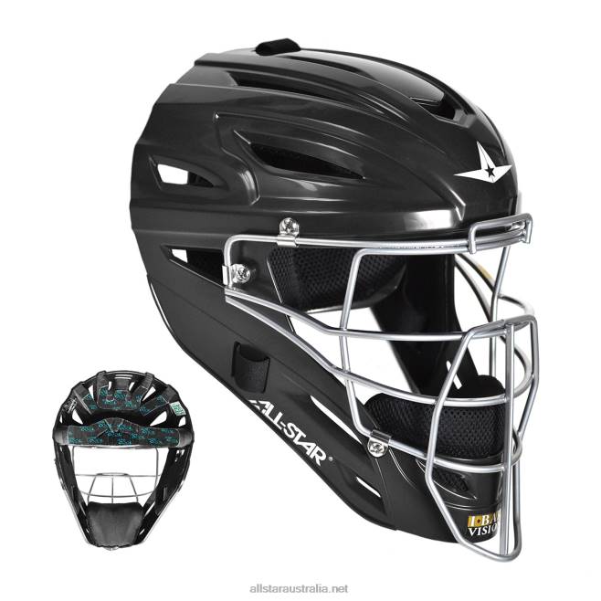 Black All Star 0L6T275 MVP ULTRACOOL CATCHERS HELMET - SOLID GLOSS