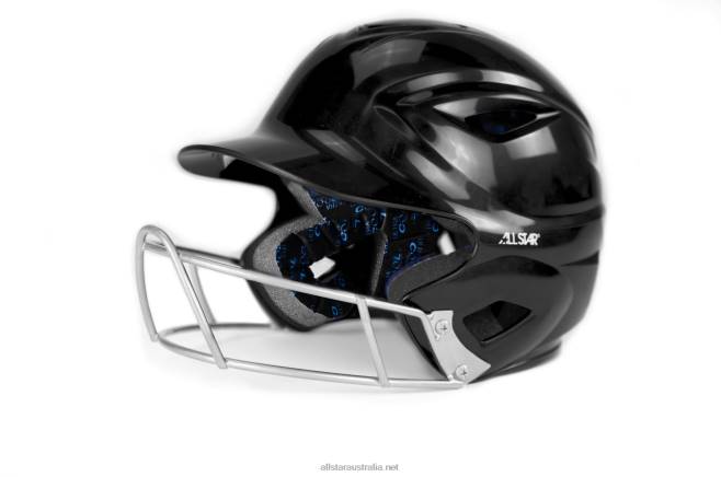 Black All Star 0L6T509 S7 ADULT BATTING HELMET W/ATTACHED AFX CAGE