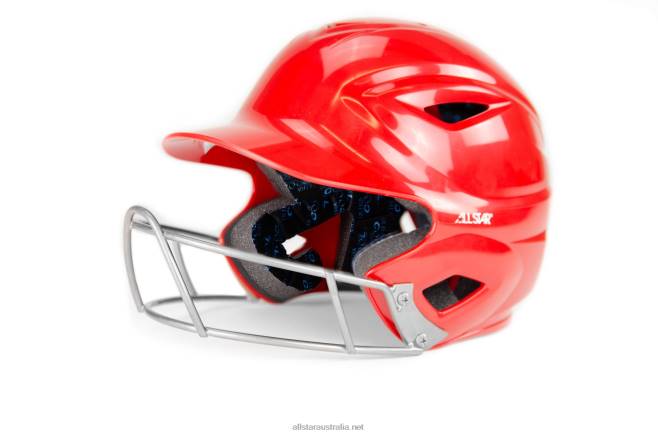 Scarlet All Star 0L6T517 S7 ADULT BATTING HELMET W/ATTACHED AFX CAGE