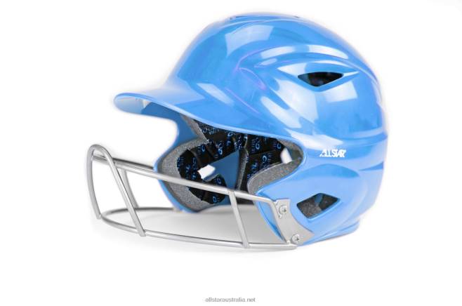 Sky Blue All Star 0L6T514 S7 YOUTH BATTING HELMET W/ATTACHED AFX CAGE