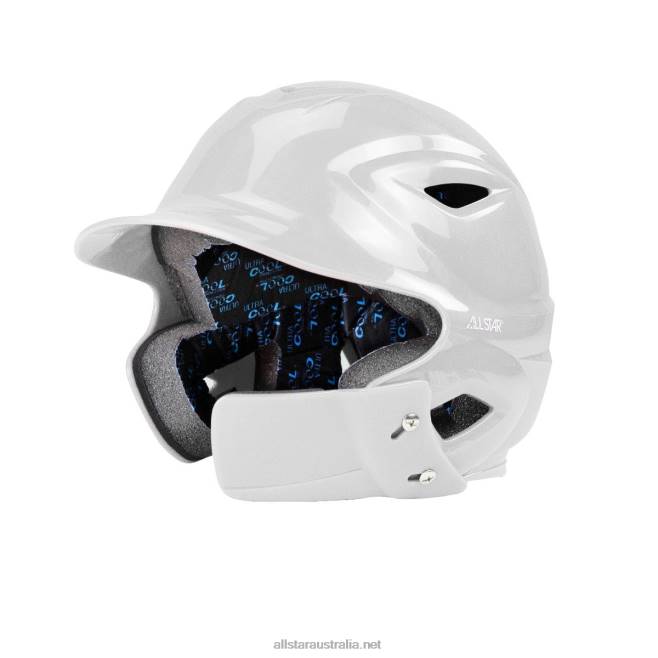 White All Star 0L6T33 S7 ADULT BATTING HELMET W/ATTACHED JAWLINE